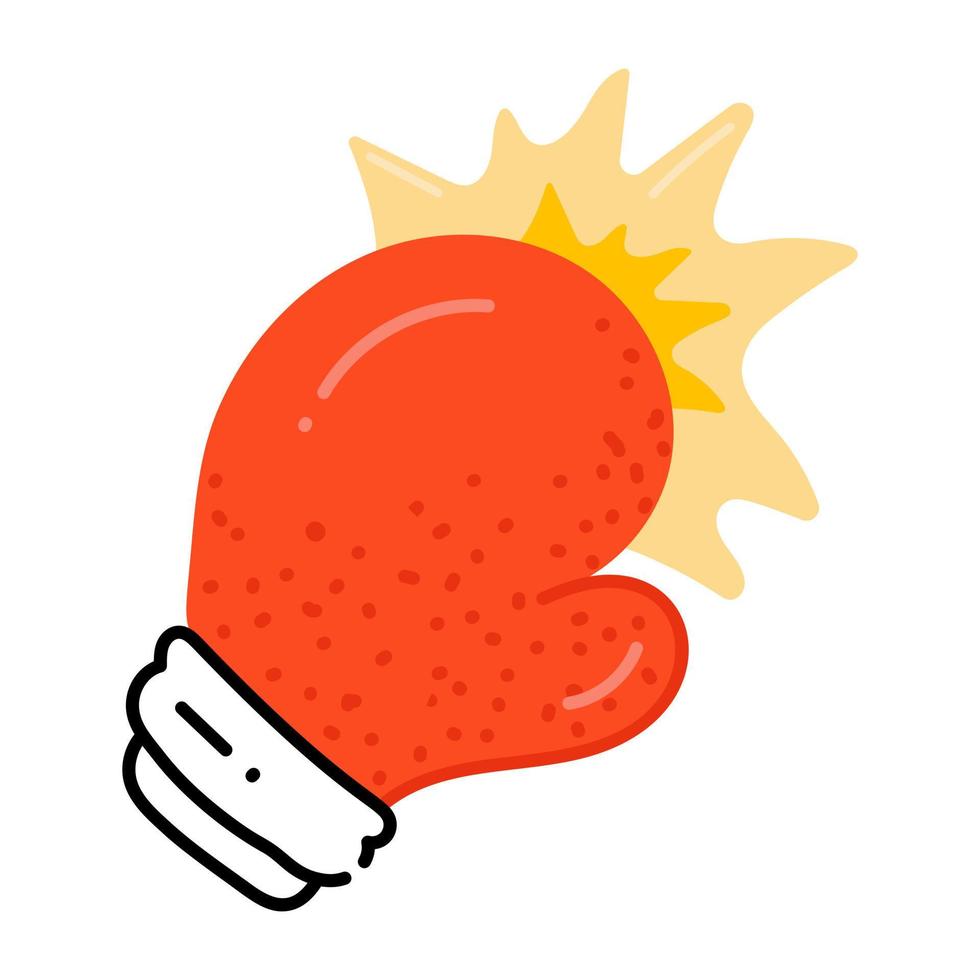 A trendy flat icon of boxing glove vector
