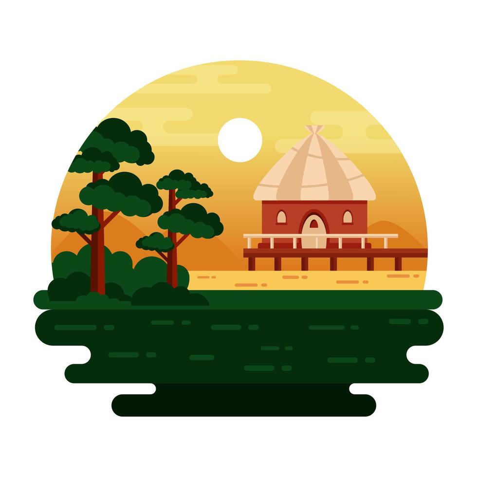 echa un vistazo a este pegadizo paisaje forestal vector