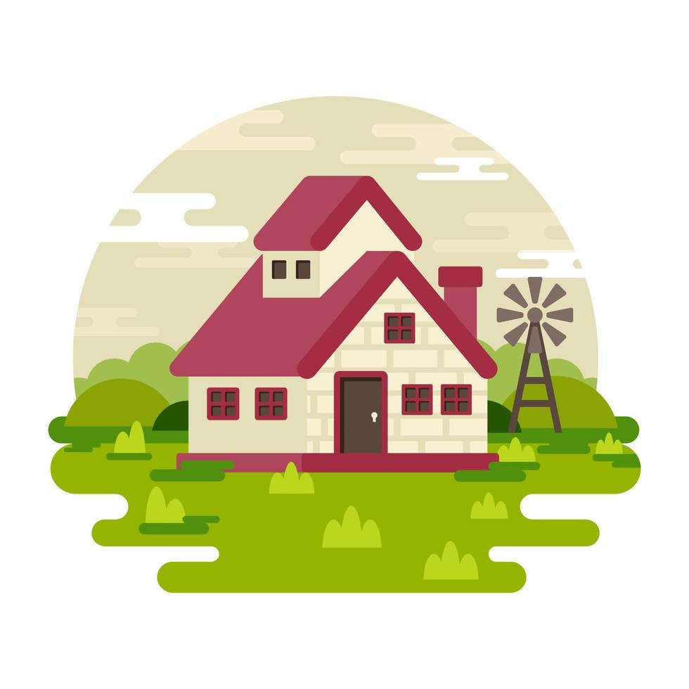 A premium flat illustration of cottage is up for use vector