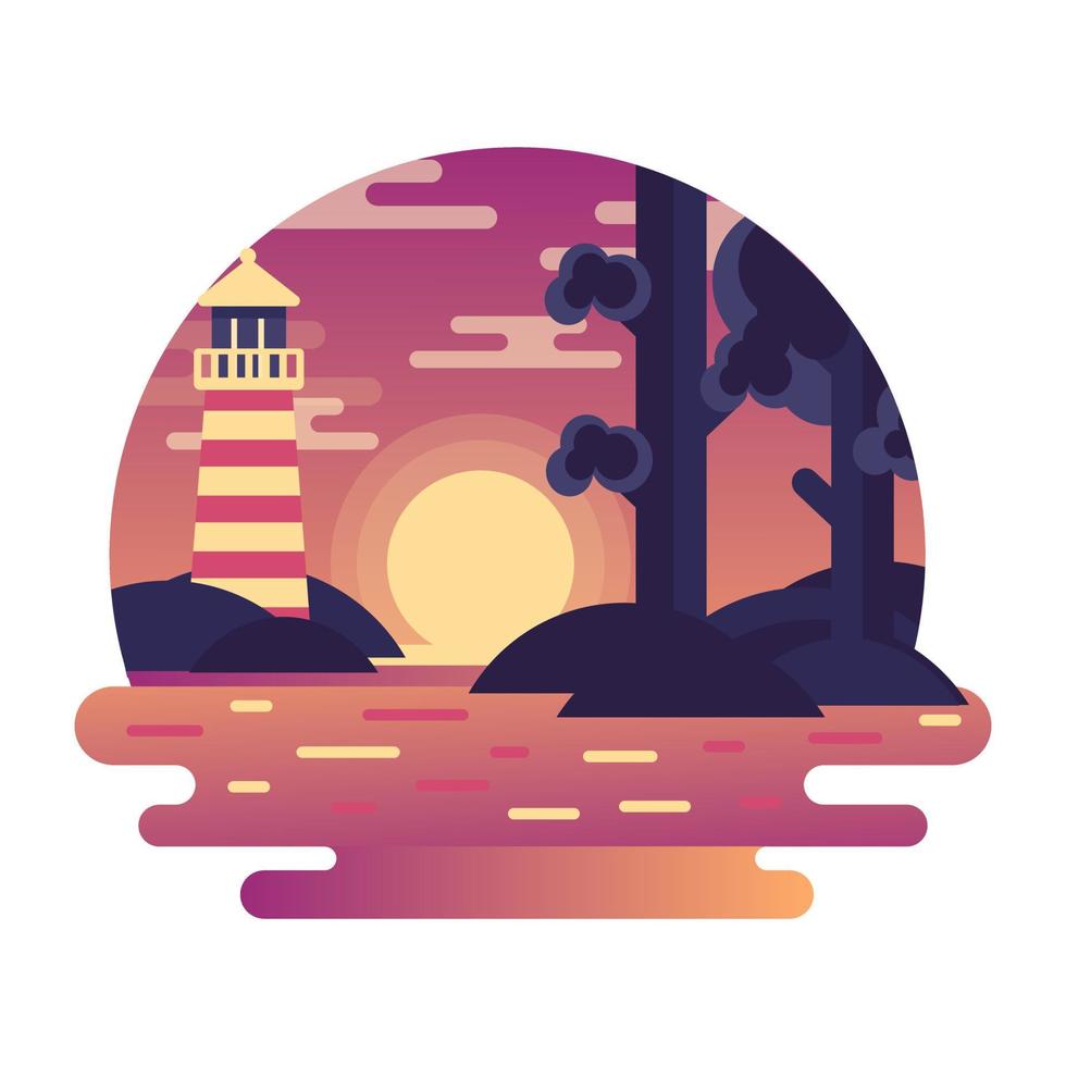 Catch a sight of this beautifully designed night landscape vector