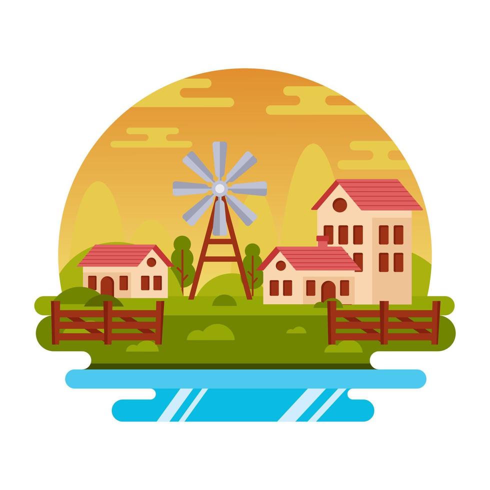 A premium flat illustration of cottage is up for use vector
