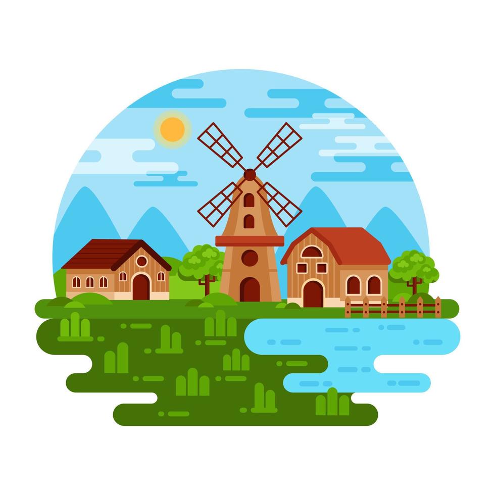 A premium flat illustration of cottage is up for use vector