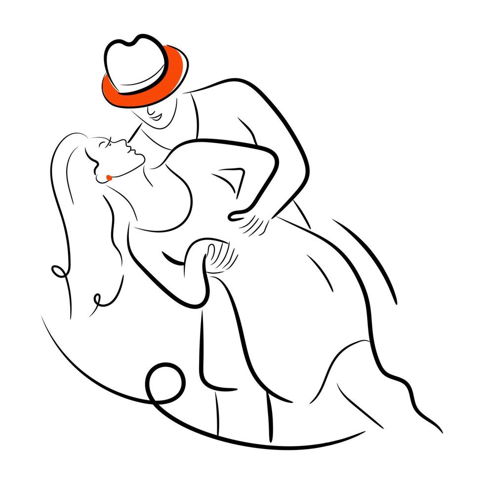 Get hold of this amazing hand drawn illustration of partner dance vector
