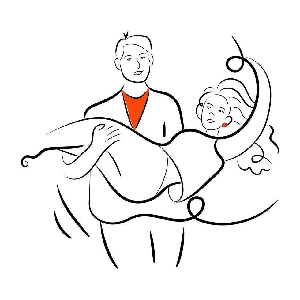 Have a look at this lovely hand drawn illustration of marriage dance vector