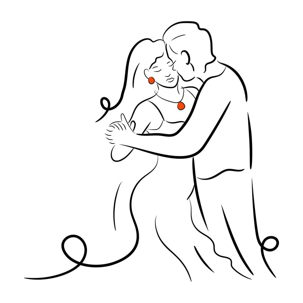 hazte con esta increíble ilustración dibujada a mano de baile en pareja vector