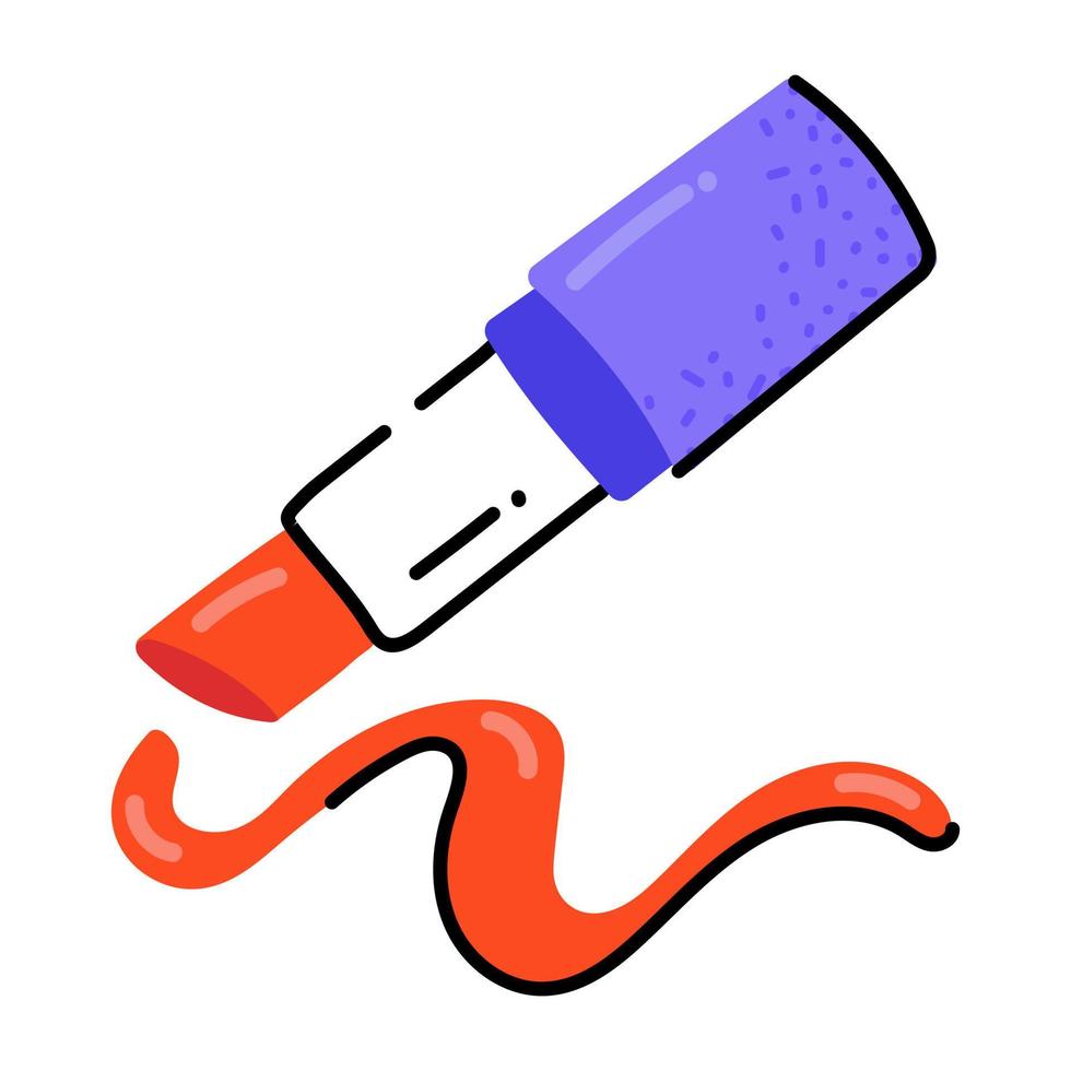 Ladies makeup accessory, flat icon of lipstick vector