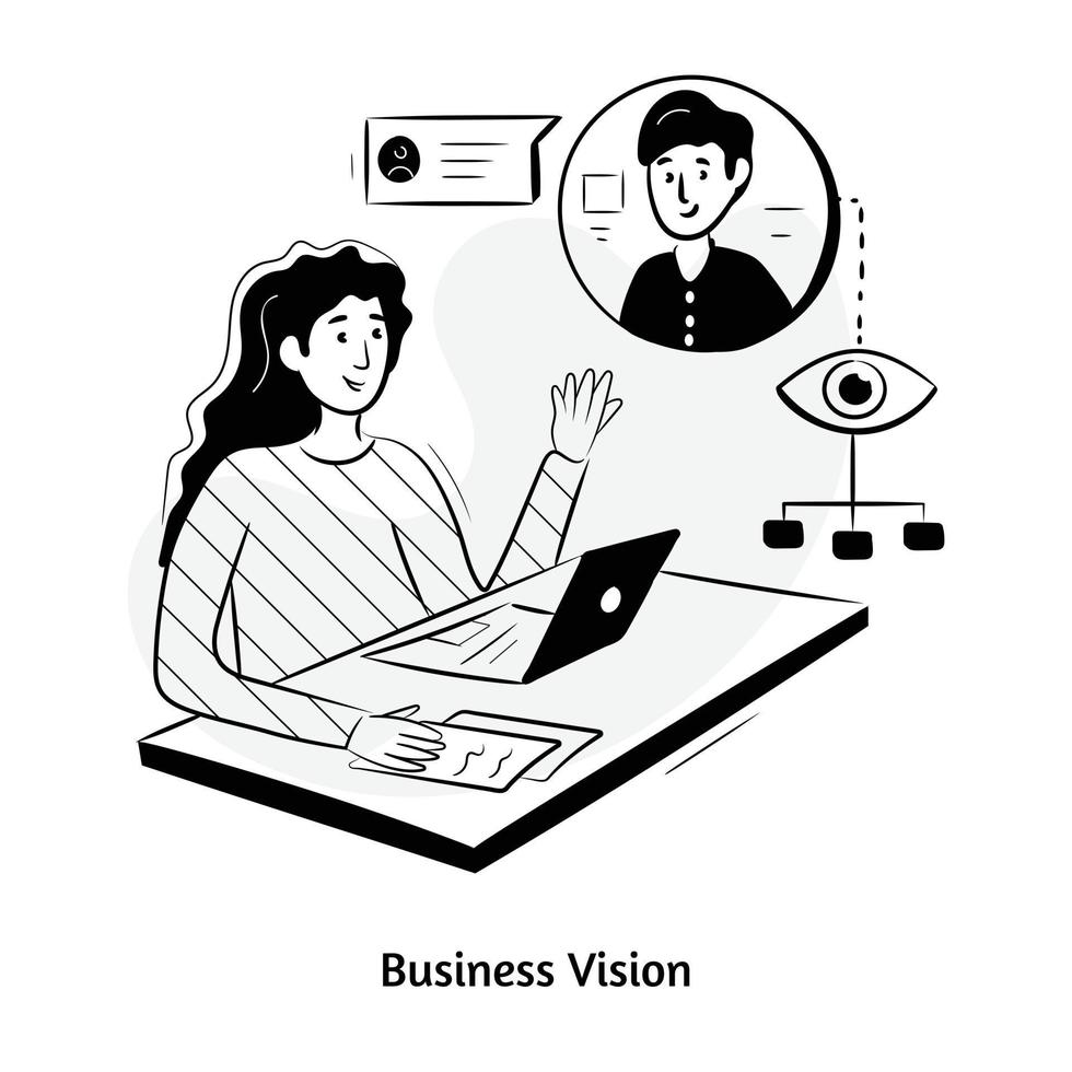 Hand drawn illustration of business vision with high quality graphics vector