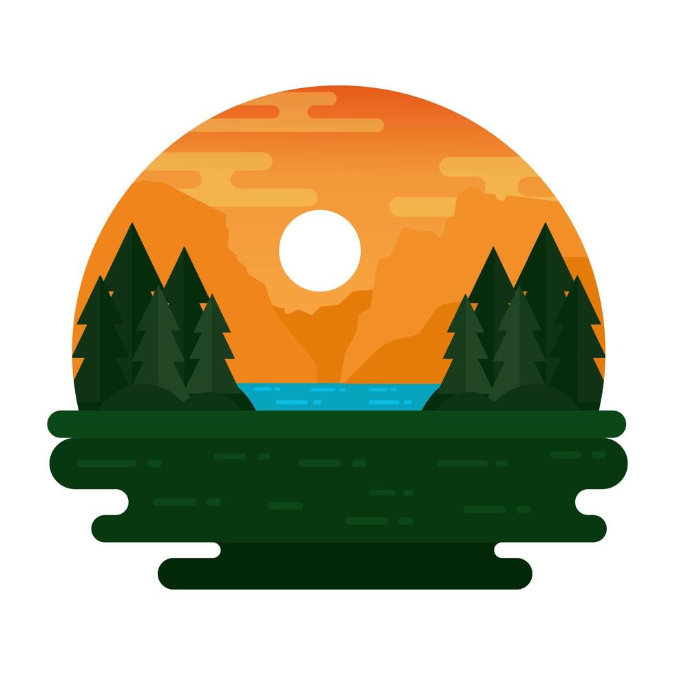 echa un vistazo a este pegadizo paisaje forestal vector