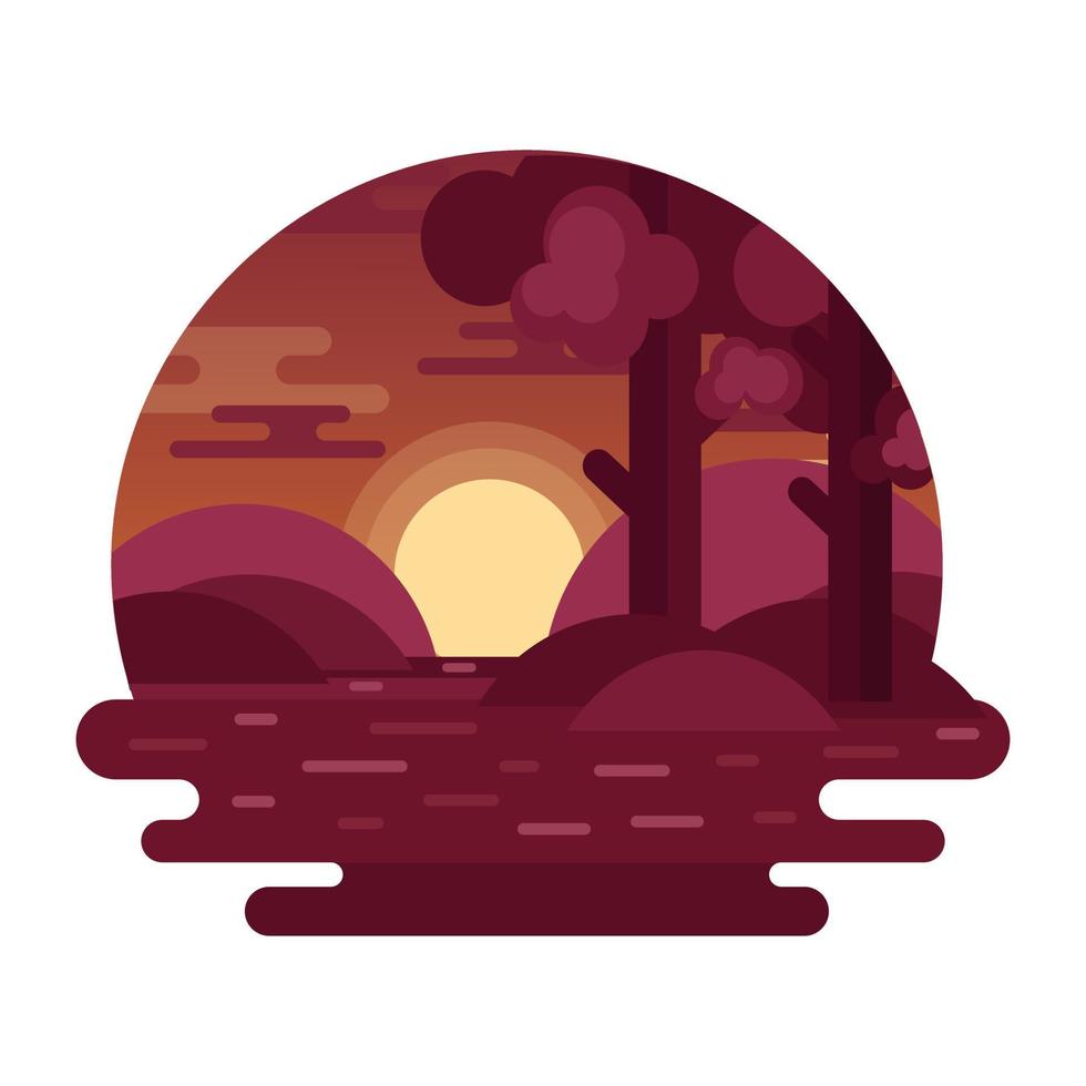 Catch a sight of this beautifully designed night landscape vector