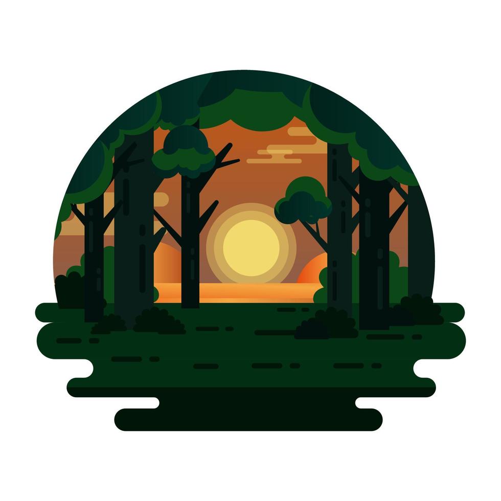 Catch a sight of this beautifully designed night landscape vector