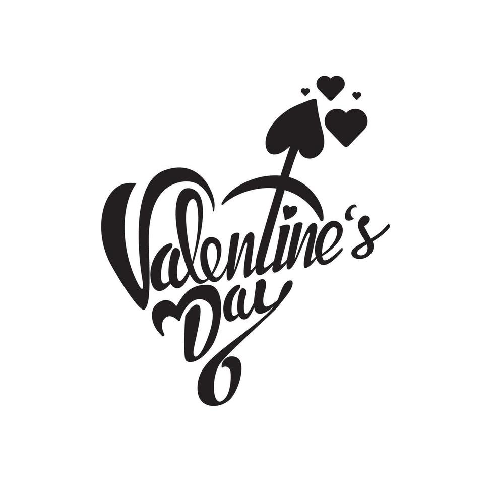 valentine's day typography design vector with love shape