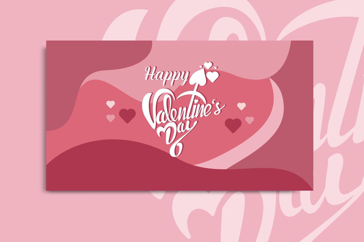 valentines day typography background abstract design vector with love shape