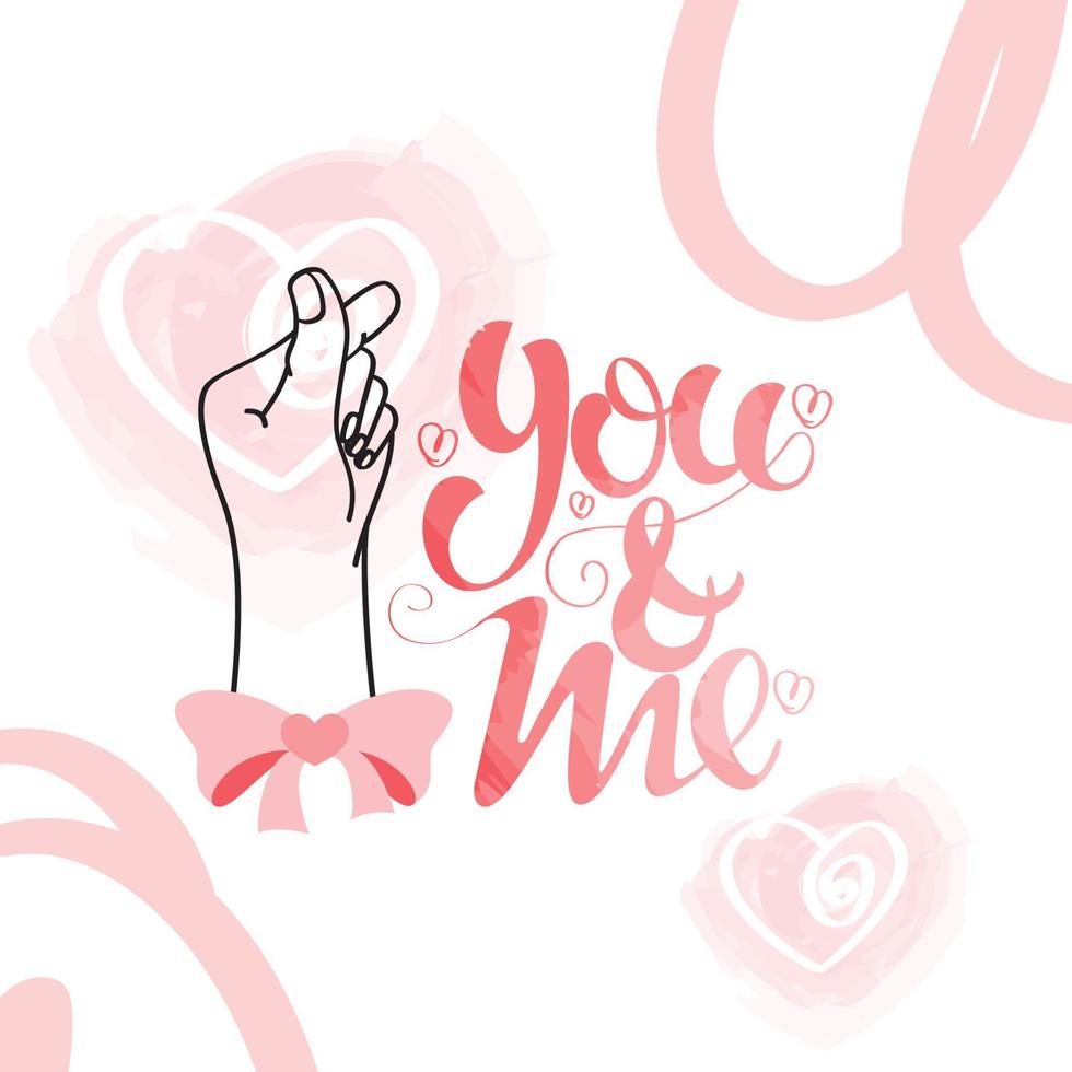 Saranghae hand symbol greeting design as a you and me greeting vector