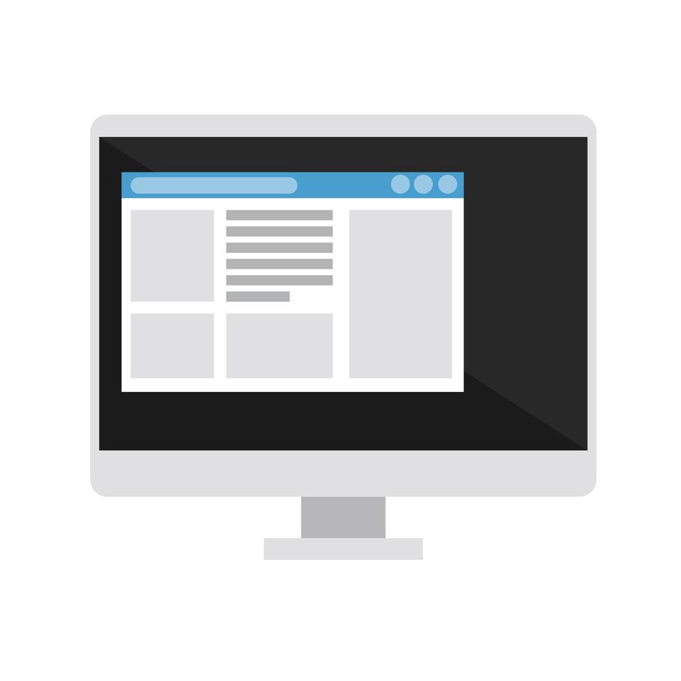 desktop computer with template vector