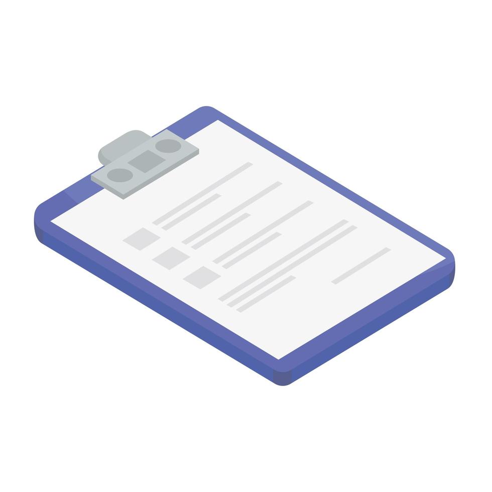 clipboard checklist isometric vector