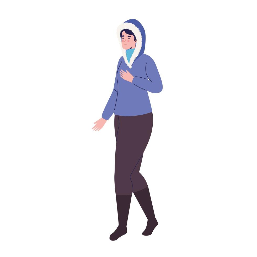 lady with winter clothes vector