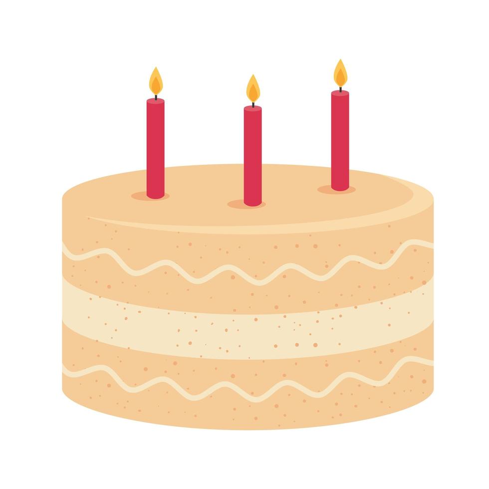 pastel de cumpleaños con velas vector