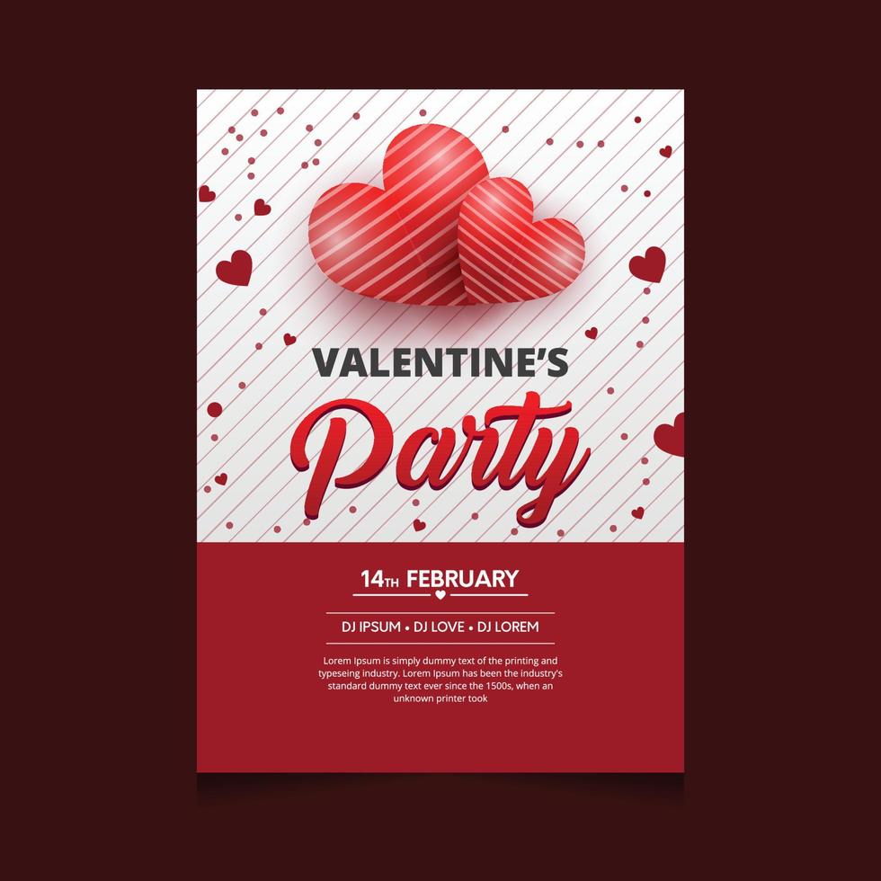 Valentine's day  Beautiful Elegant style  creative flyer design vector