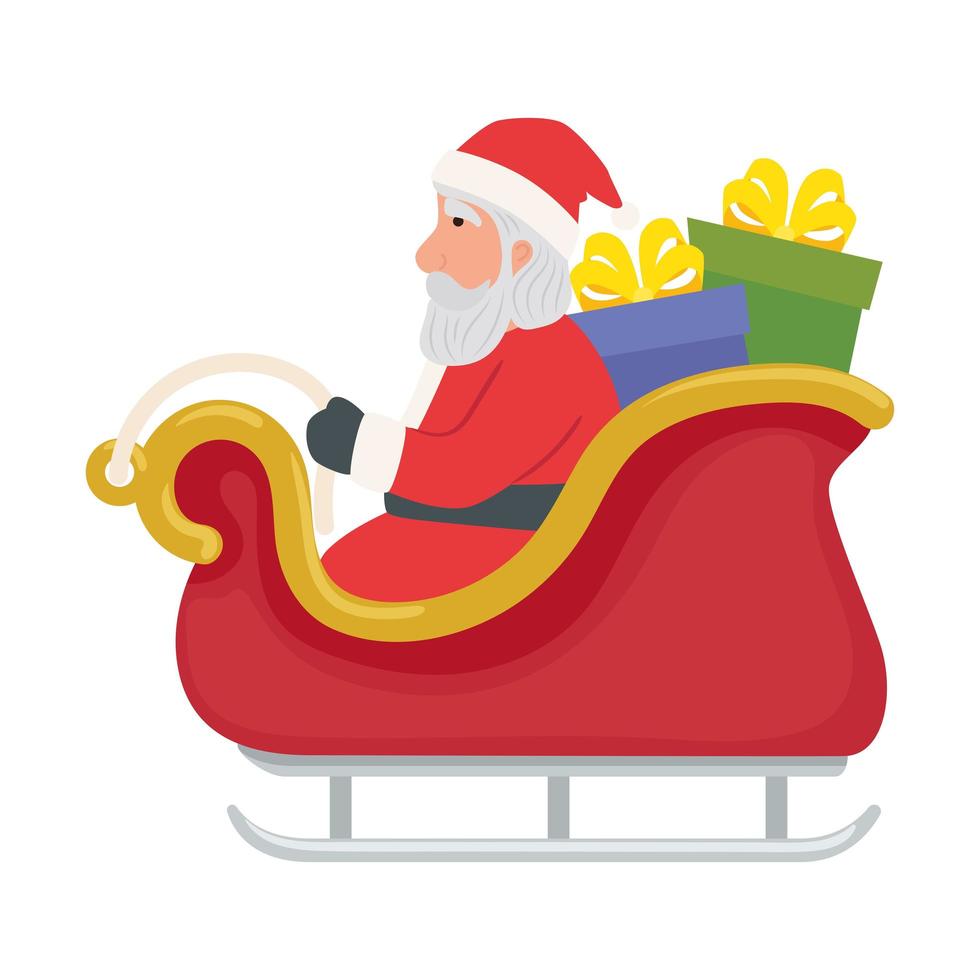 santa and gifts vector