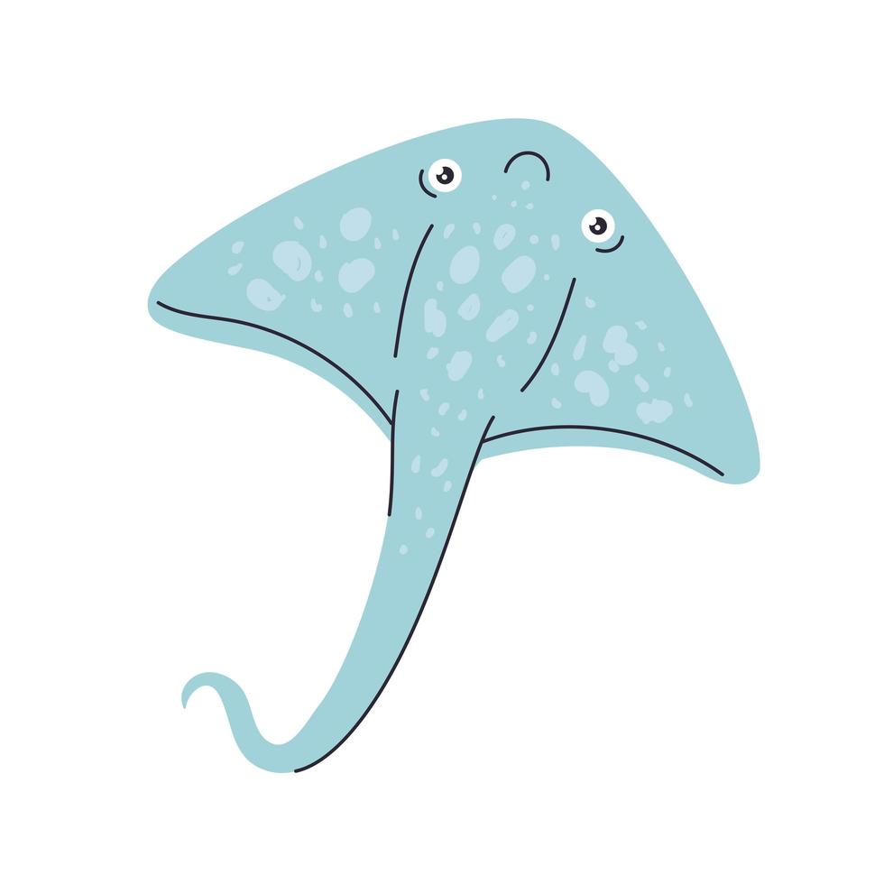 cute stingray animal vector