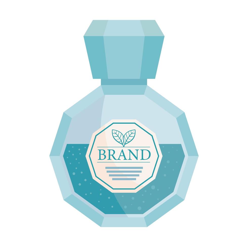 blue fragrance bottle icon vector