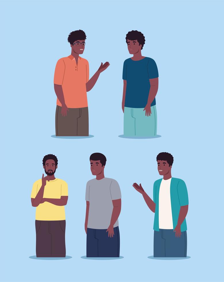 hombres afroamericanos vector