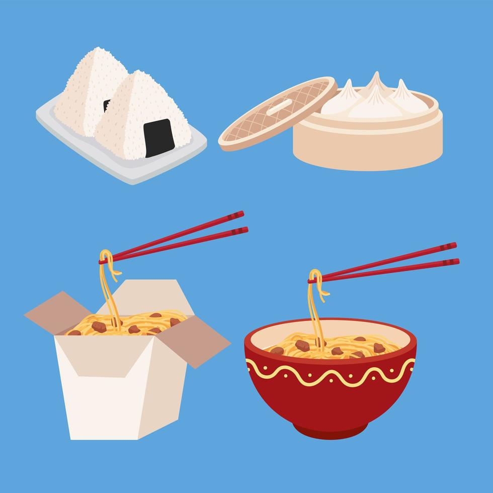delicious japanese food vector