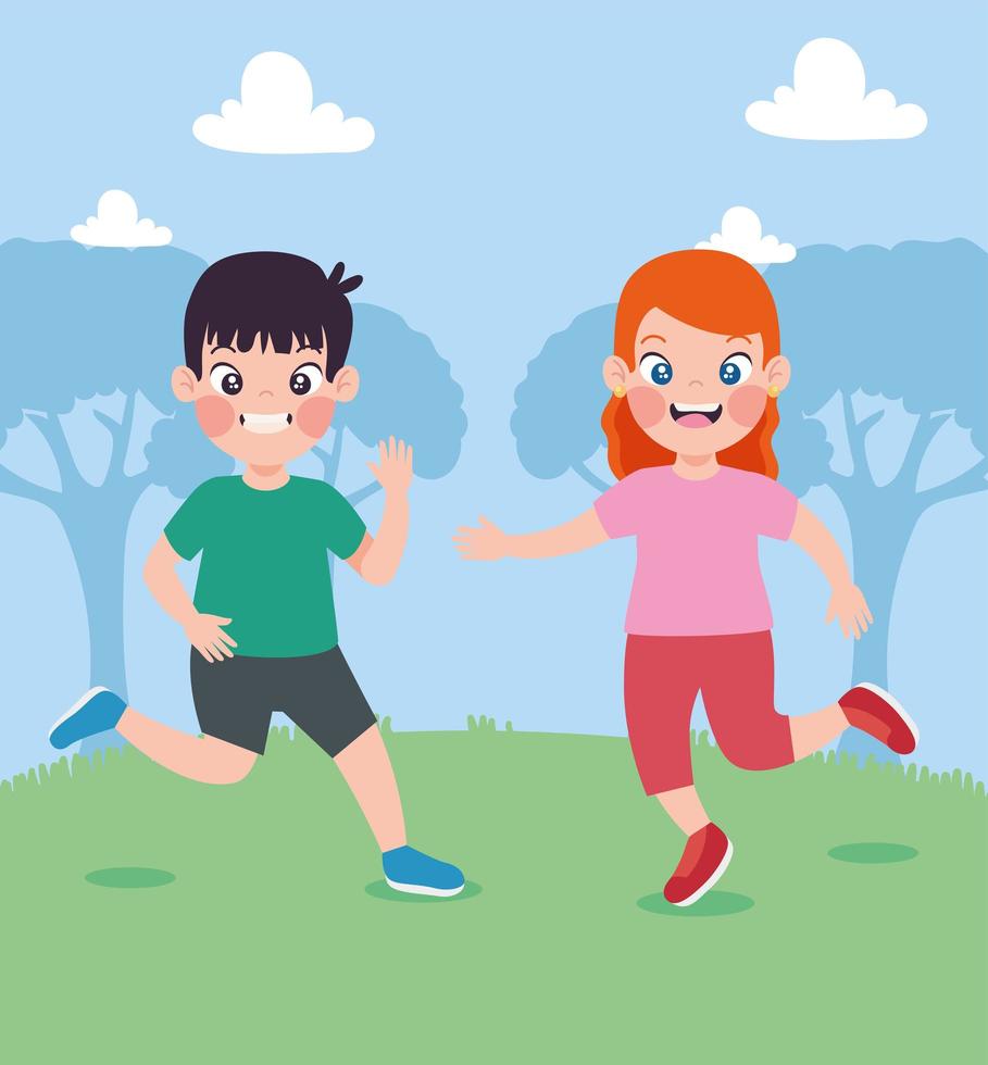 cute childrens running vector