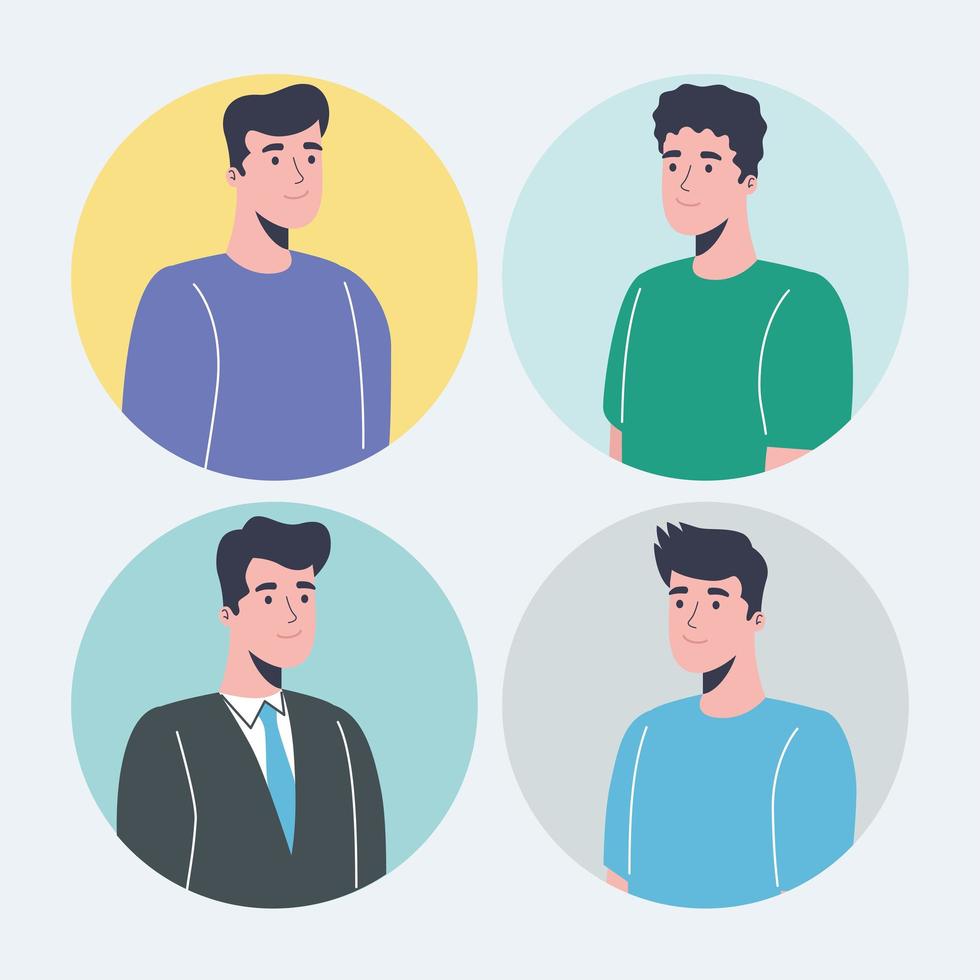 group of four men vector