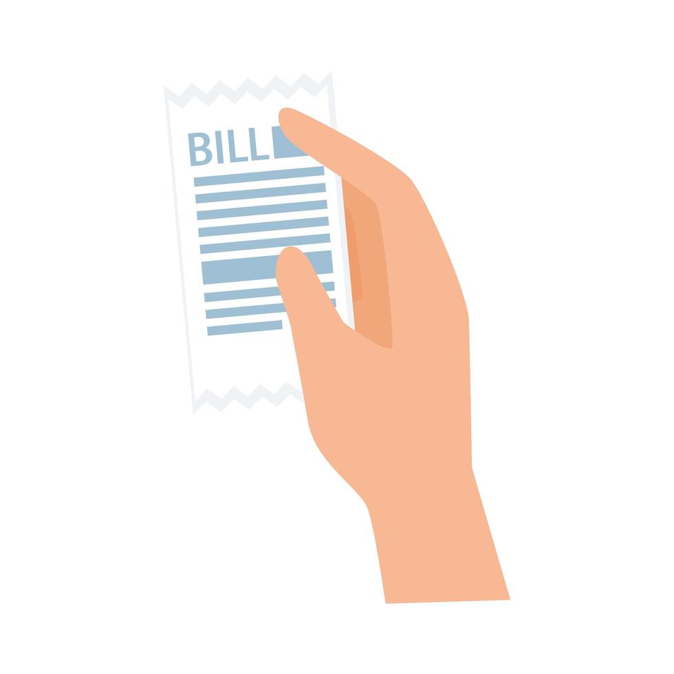 hand lifting bill receipt vector