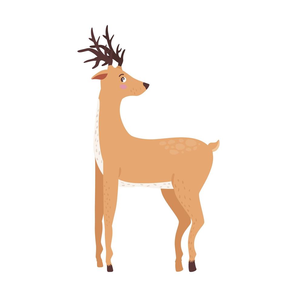 cute reindeer standing vector