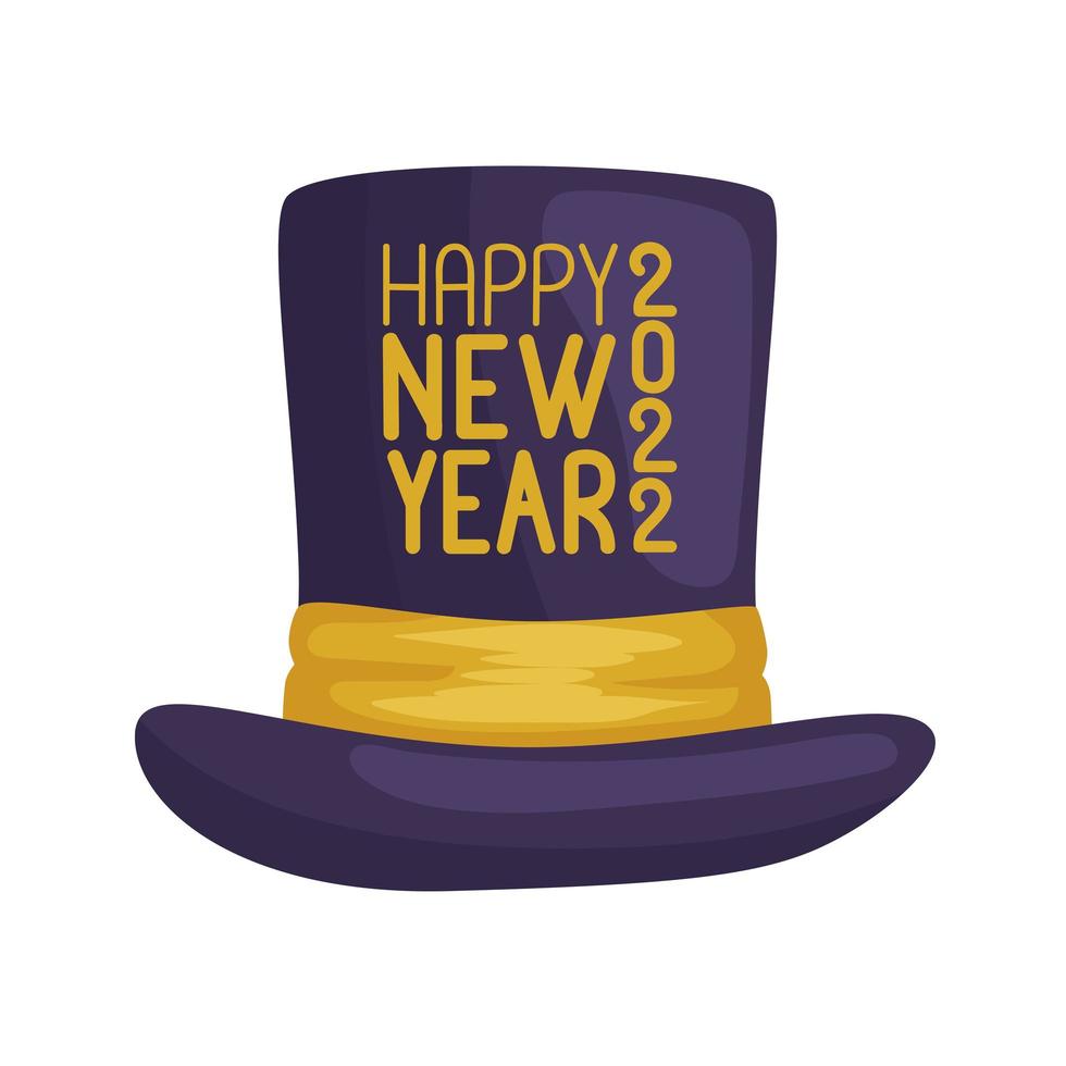 tophat with new year 2022 vector