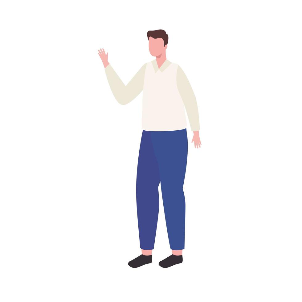 man with hand up vector