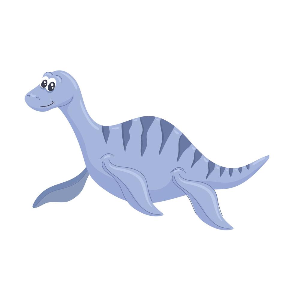 cute plesiosaurus character vector