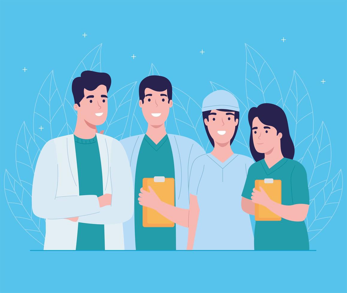 professionals doctors staff vector