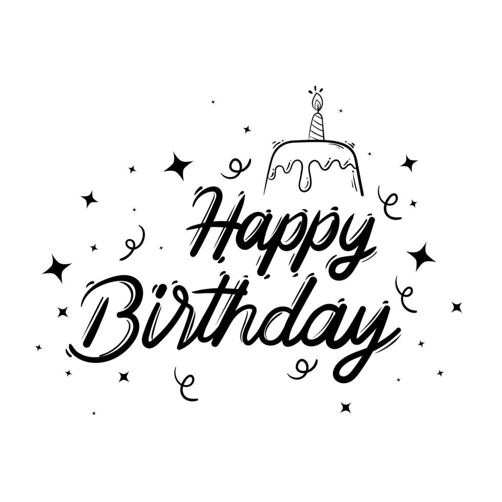happy birthday lettering vector
