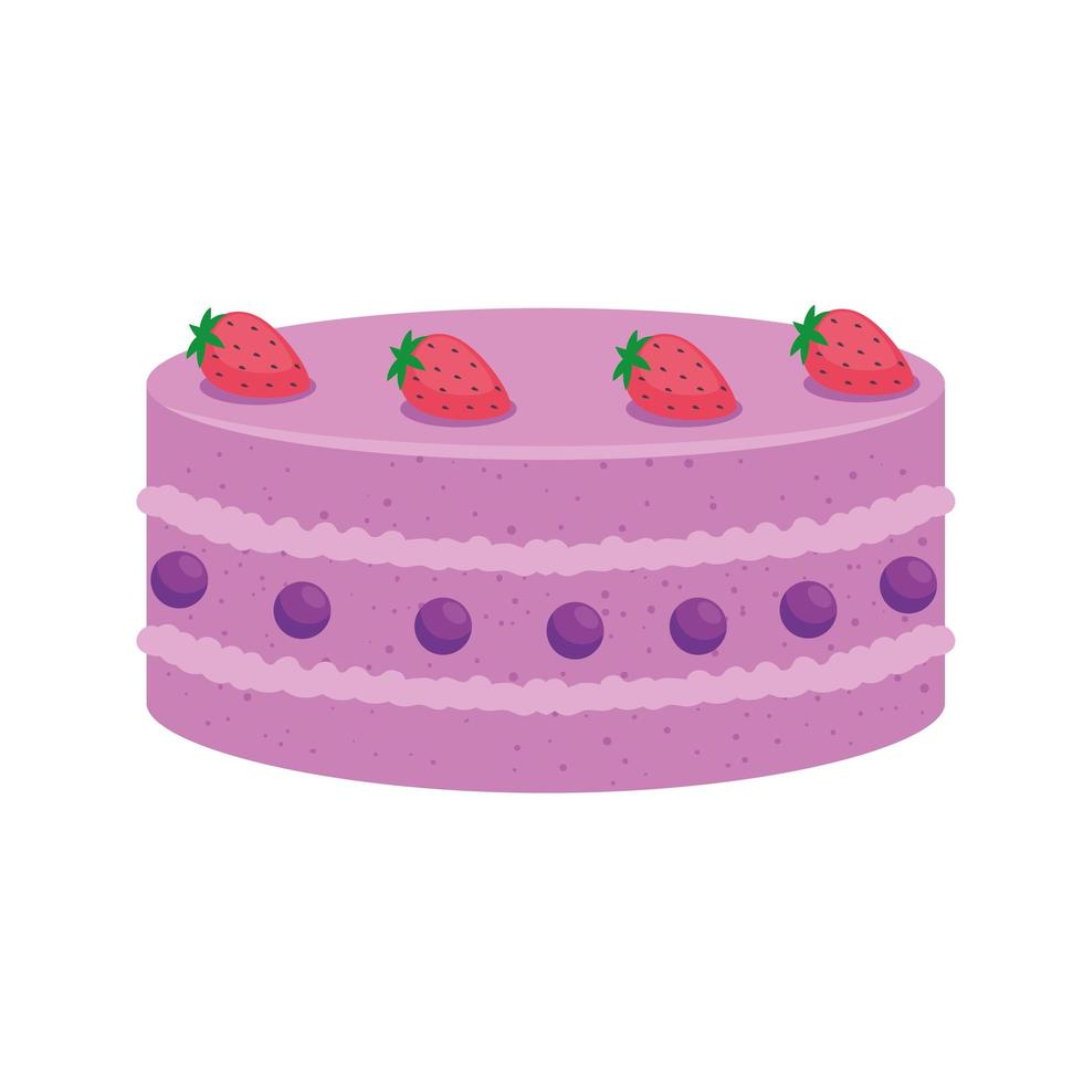 birthday cake with strawberries vector