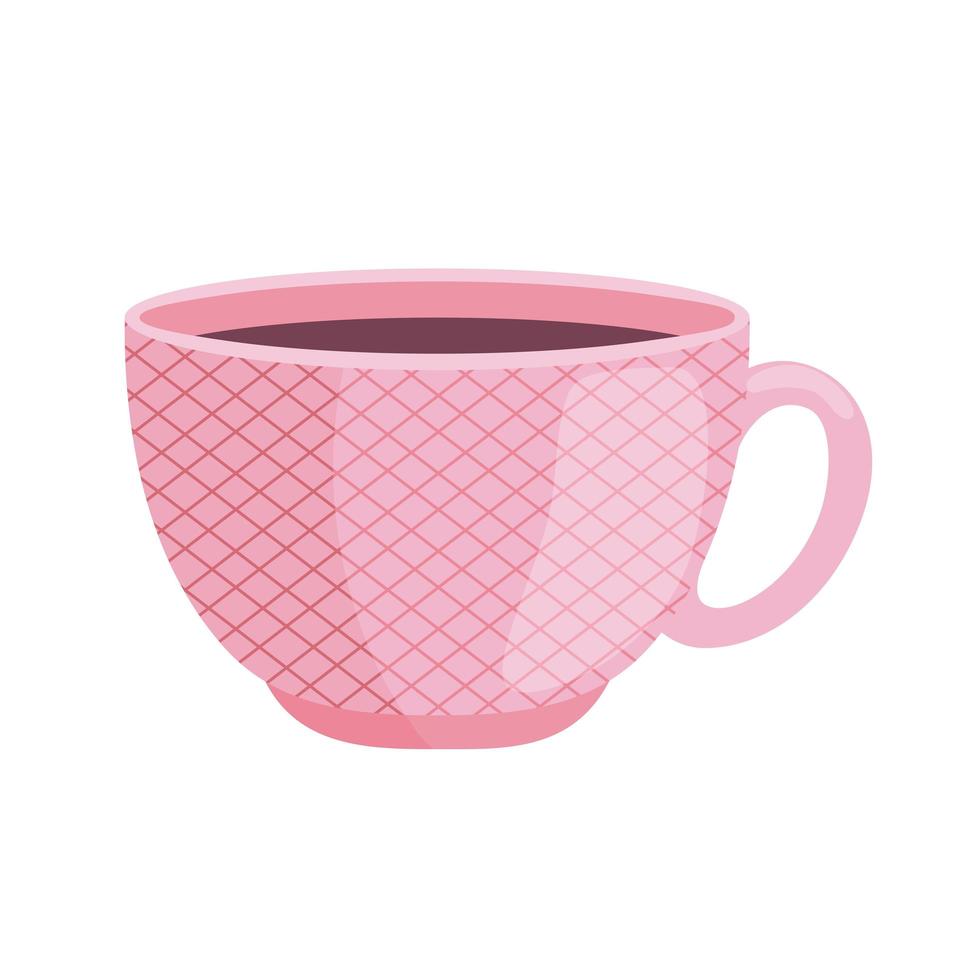 cafe en taza rosa vector