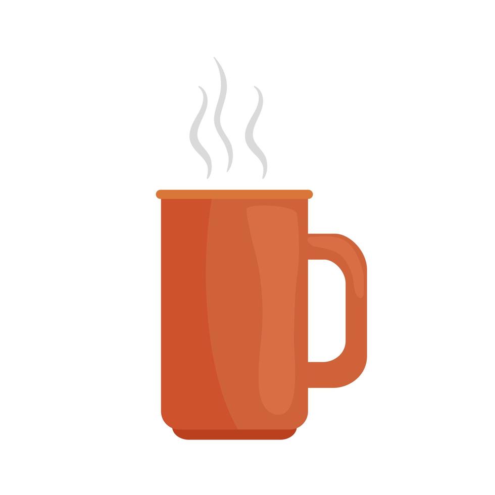 café caliente en taza vector