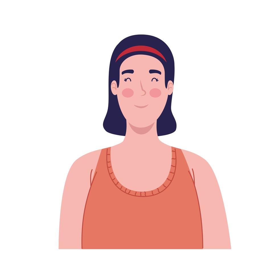 mujer con ojos cerrados vector