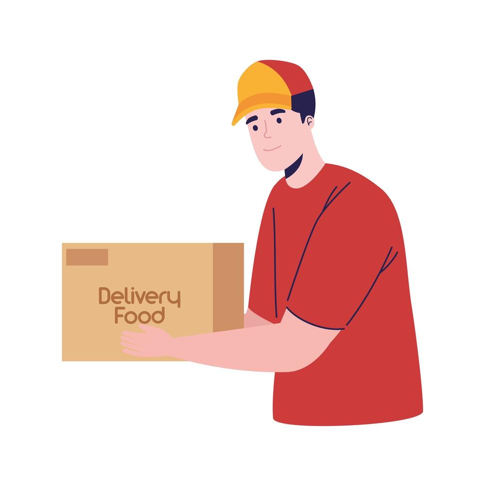 worker male of delivery food vector