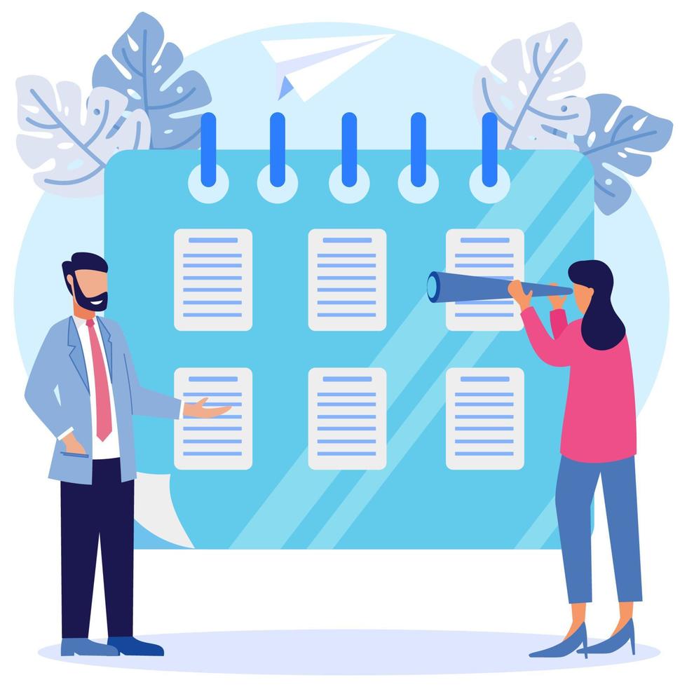 Illustration vector graphic cartoon character of business schedule
