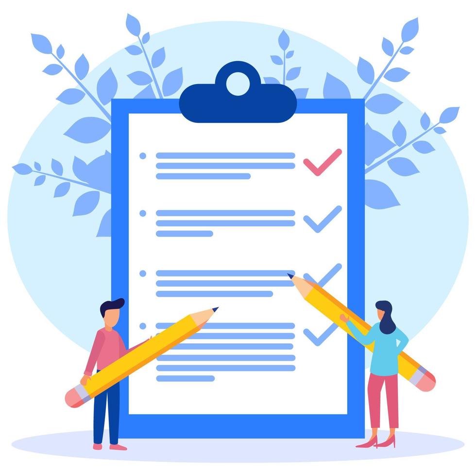 Illustration vector graphic cartoon character of checklist