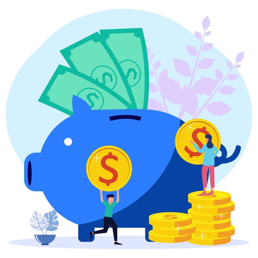 Illustration vector graphic cartoon character of money saving