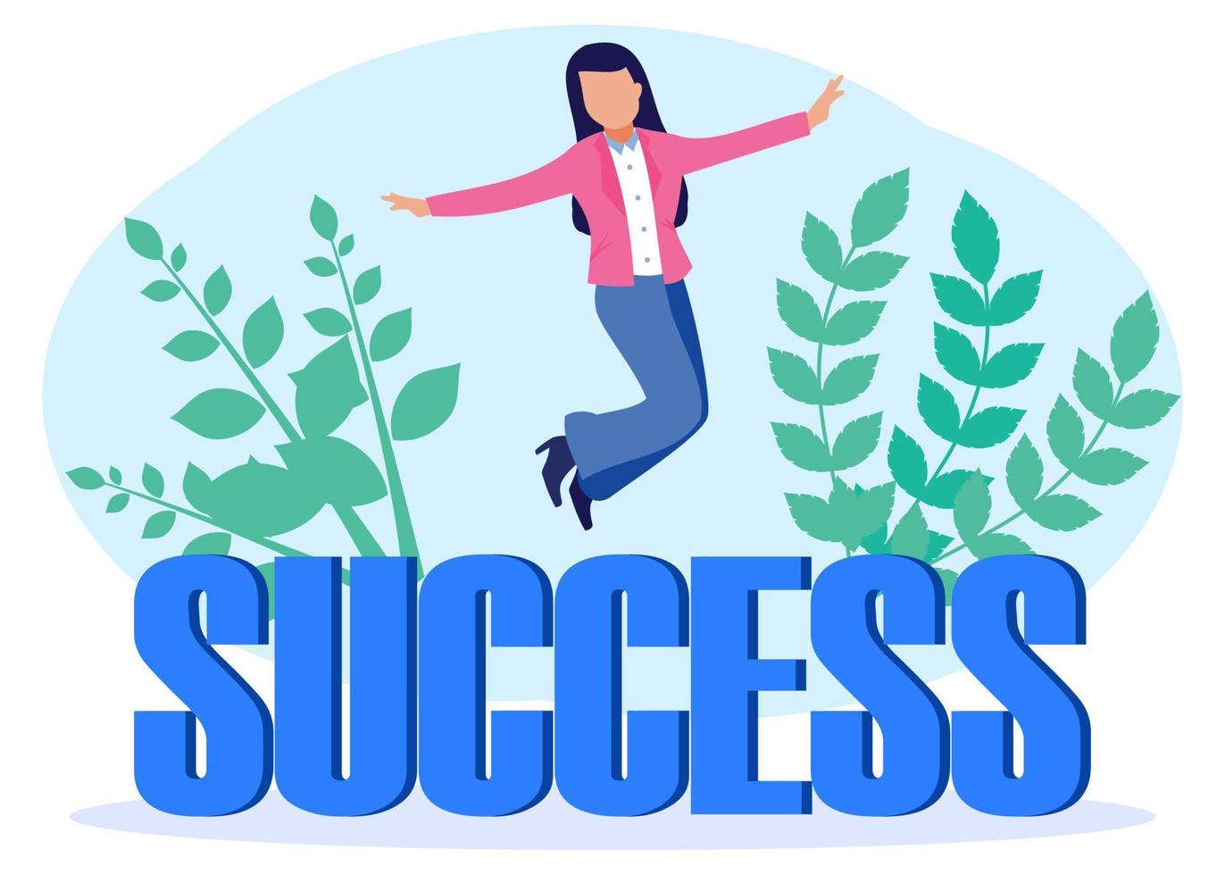 Illustration vector graphic cartoon character of success