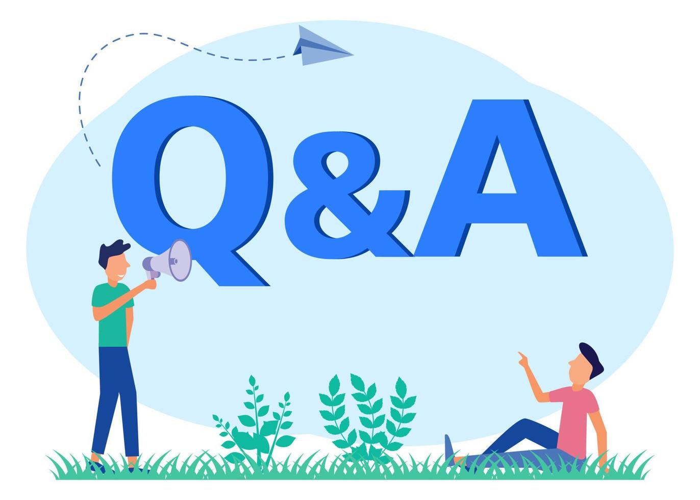 Illustration vector graphic cartoon character of question and answer