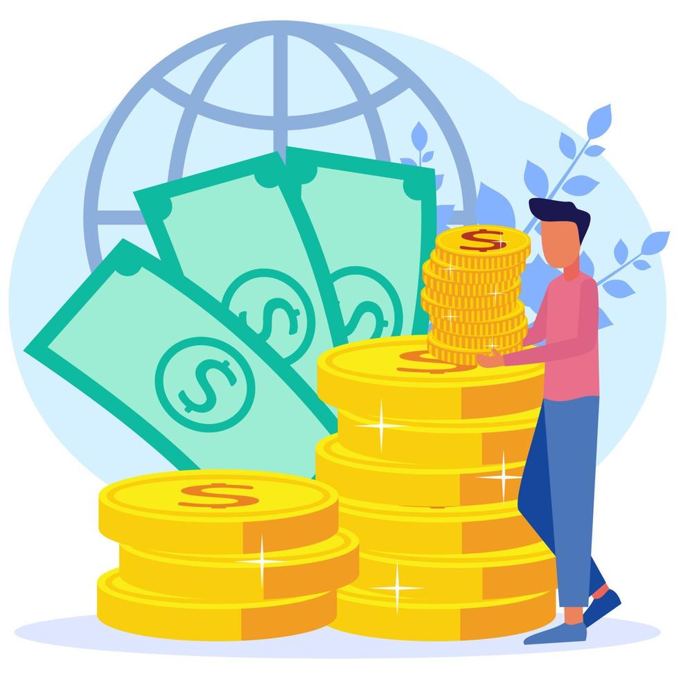 Illustration vector graphic cartoon character of the concept of capital, investment.