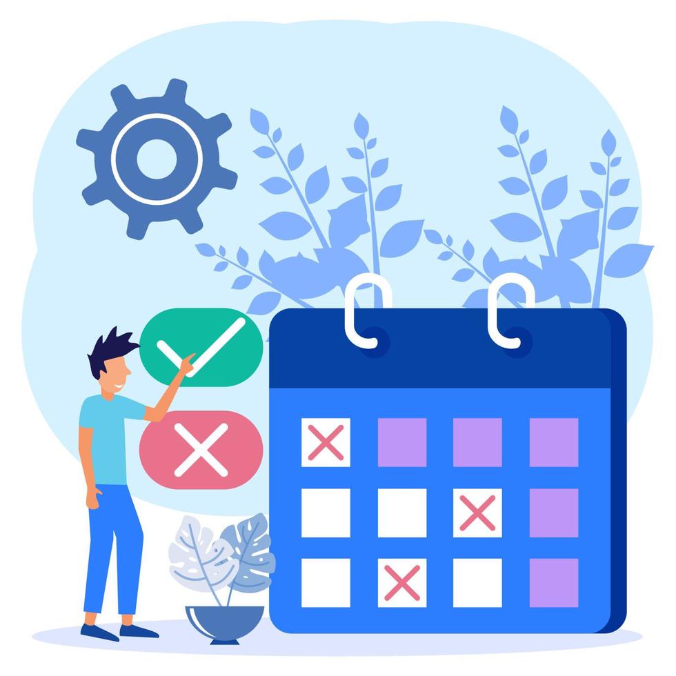 Illustration vector graphic cartoon character of business schedule