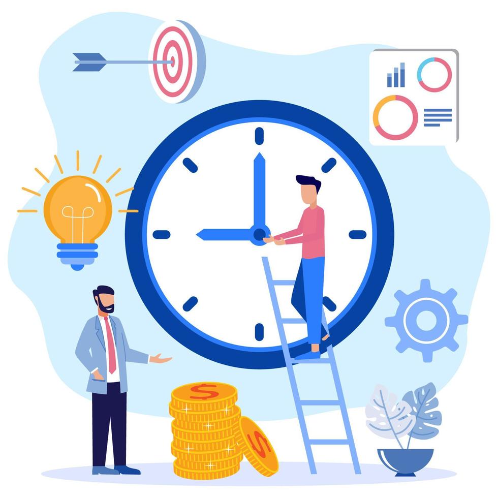 Illustration vector graphic cartoon character of time is money