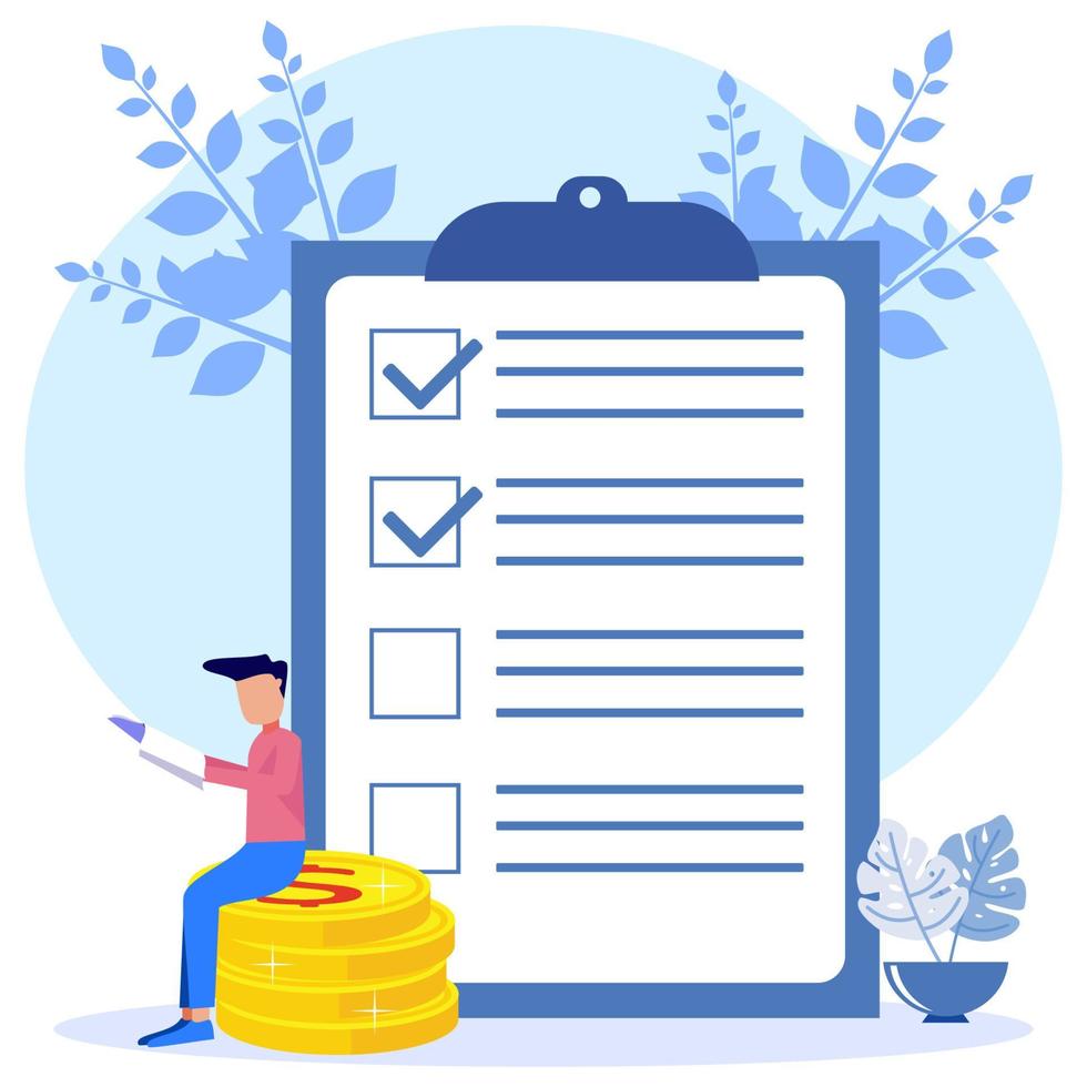 Illustration vector graphic cartoon character of checklist